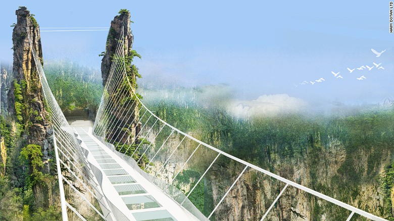 В Китае открыли первый стеклянный мост. рис 5