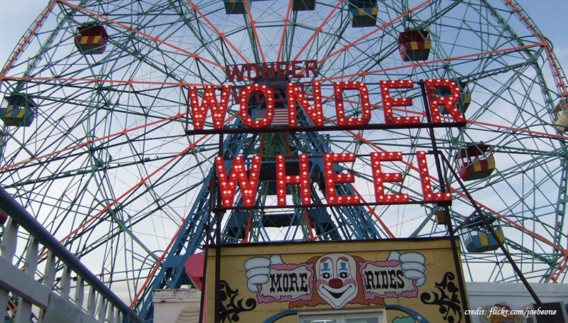 Wonder Wheel sign lit up 2