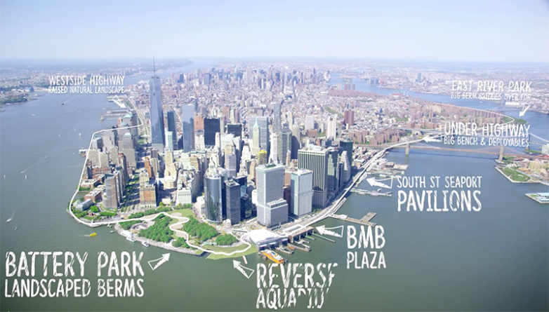 Видео: Противоштормовой барьер на Ист-Ривер послужит ньюйоркцам новым городским парком