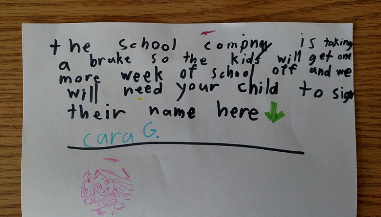 Юмор: Изобретательная девочка подделала письмо ради лишней недели каникул