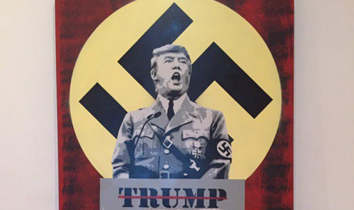 Знаменитости: Уличному художнику, который сравнил Трампа с Гитлером, угрожают расправой