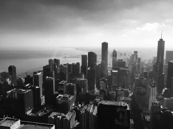 Вид на Чикаго с ресторана на 95 этаже в здании Джона Хэнкока