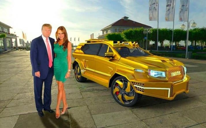 Знаменитости: Для Трампа создали специальный золотой "бронемобиль"