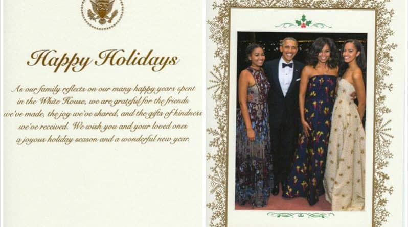 Знаменитости: Семья Обама выпустила последнюю рождественскую открытку из Белого дома