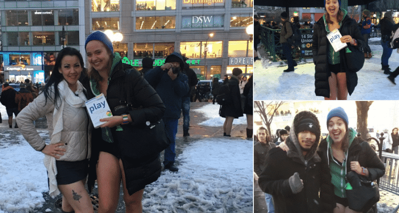 Общество: Назло холодам жители Нью-Йорка спускаются в метро без штанов
