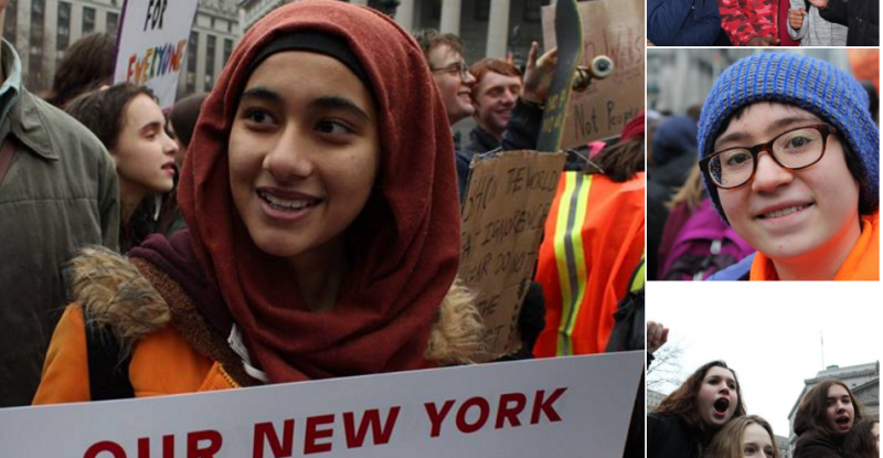 Общество: Сотни нью-йоркских старшеклассников вышли на демонстрацию против запрета на въезд иммигрантов