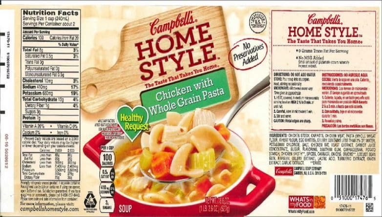 Полезное: Campbell Soup Company отзывает партию куриного супа