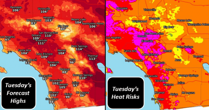Погода: На Калифорнию надвигается адская жара