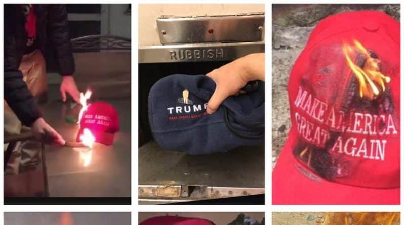Общество: Сторонники Трампа сжигают кепки "Make America Great Again" в знак протеста