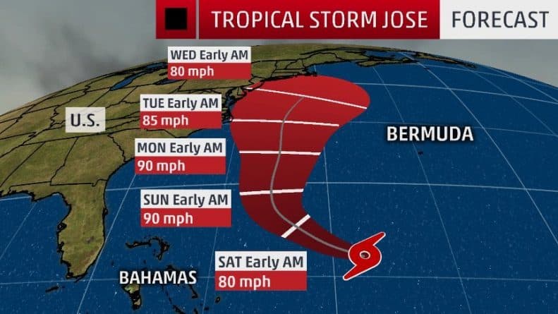 Погода: Тропический шторм Хосе может снова стать ураганом