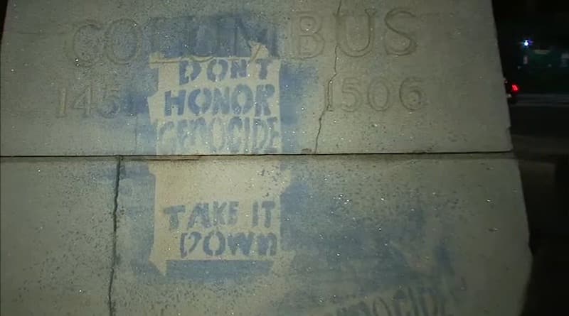 Общество: Еще над одним памятником Колумбу поиздевались вандалы: теперь в Куинсе