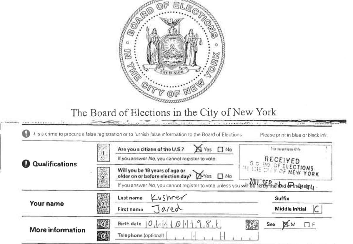 Политика: Джаред Кушнер был зарегистрирован в базе избирателей как… женщина