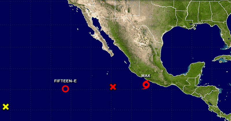 Погода: Новый тропический шторм Макс и еще 3 неспокойных зоны в океане