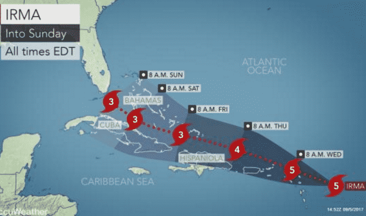 Погода: Ураган Ирма угрожает юго-востоку США: в среду начинается принудительная эвакуация на Флорида-Кис