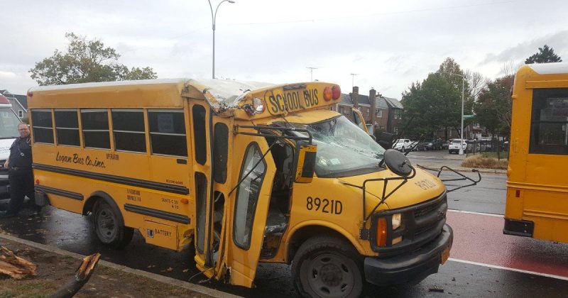 Происшествия: В Нью-Йорке из-за ветра ветка упала на школьный автобус: 8 детей получили травмы