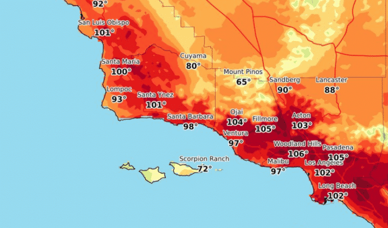 Погода: На юго-западе Калифорнии возрастет вероятность пожаров
