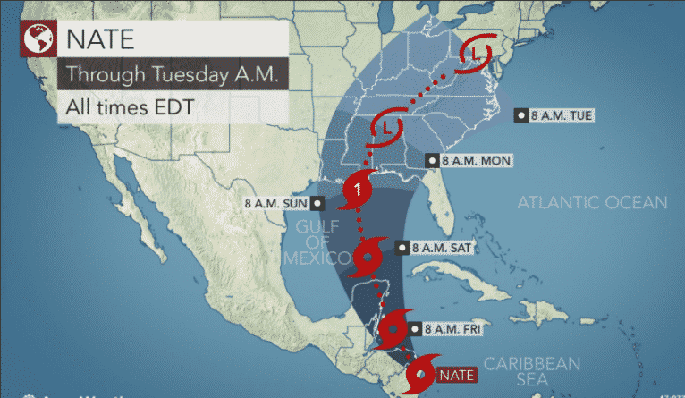 Погода: Тропический шторм Нейт унес минимум 22 жизней в Центральной Америке и движется на США
