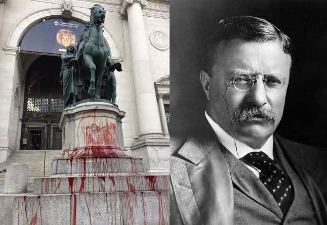 Общество: Вандалы добрались до статуи Теодора Рузвельта