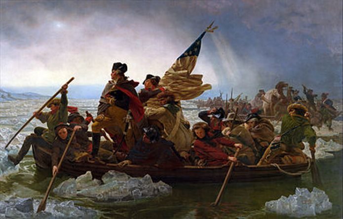 Искусство: История эмблемы патриотизма - картины «Вашингтон переправляется через Делавэр»