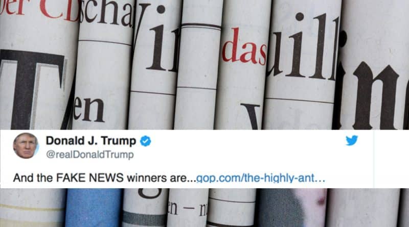 Политика: Трамп назвал победителей в "номинации" Fake News