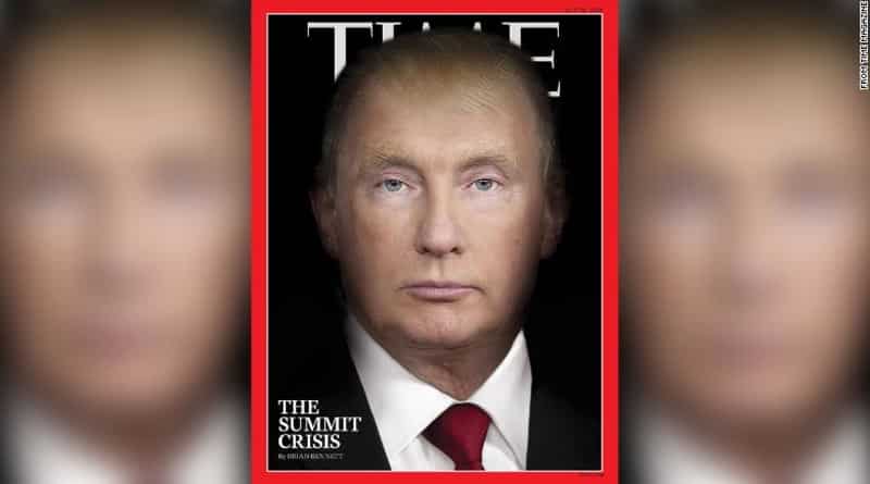 Политика: Журнал Time объединил лица Трампа и Путина в одно (фото)