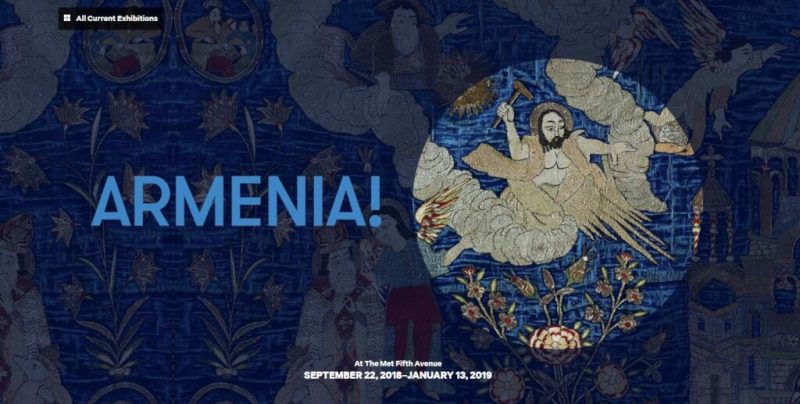 Афиша: Метрополитен-музей приглашает гостей и жителей Нью-Йорка на выставку «Armenia!»