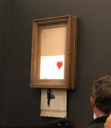 Искусство: Картина Бэнкси самоуничтожилась сразу после продажи
