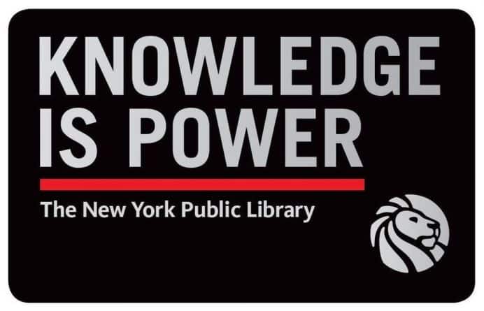 Локальные новости: NYPL выпустила ограниченным тиражом читательские билеты «Знание — сила»