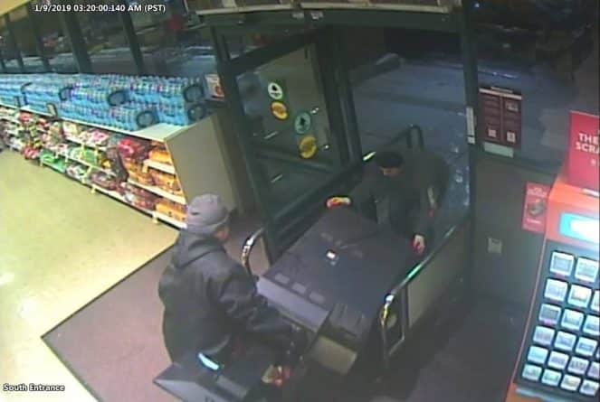 Локальные новости: В Калифорнии ловят 2 воров, вынесших из супермаркета лотерейный автомат