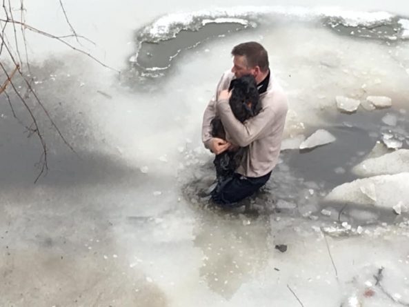 Происшествия: Мужчина без раздумий бросился в ледяную воду за тонувшей собакой незнакомца