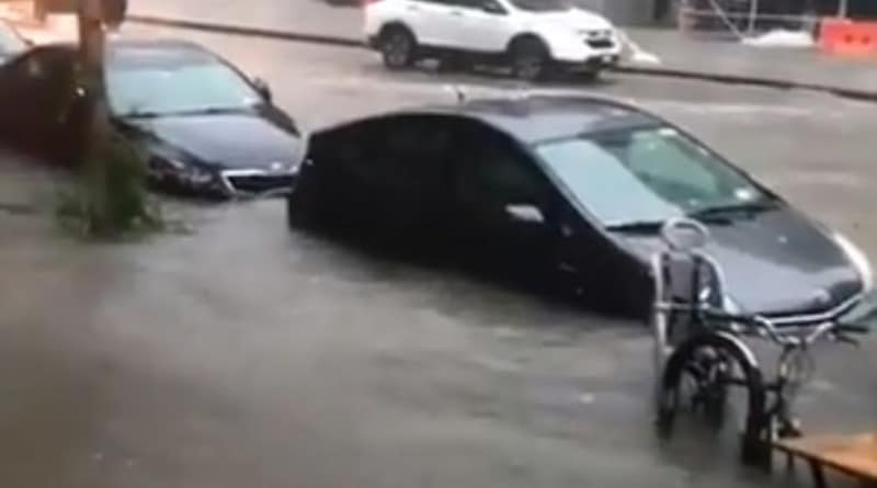 Локальные новости: Нью-Йорк затопило: автомобили, дорожные конусы и мешки с мусором плыли по улицам (фото)