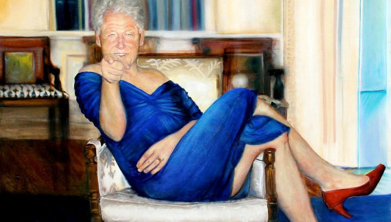 Политика: В платье Хиллари и на каблуках: Дома у Эпштейна висел ну очень странный портрет Билла Клинтона