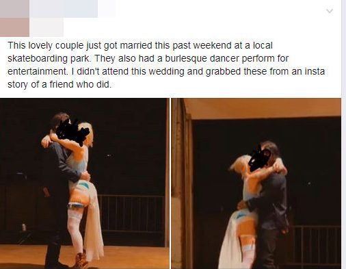 фотография поста со снимками танцующей пары на свадьбе