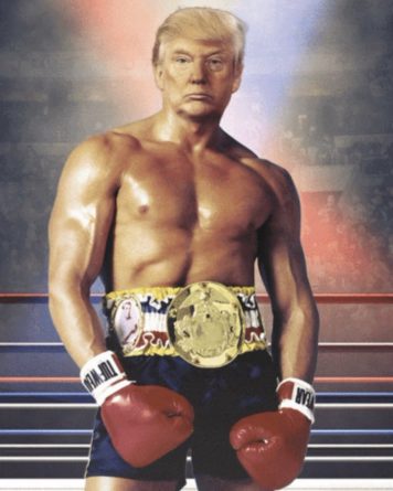 Политика: Президент Дональд Трамп разместил в Twiter свое изображение в образе Рокки Бальбоа