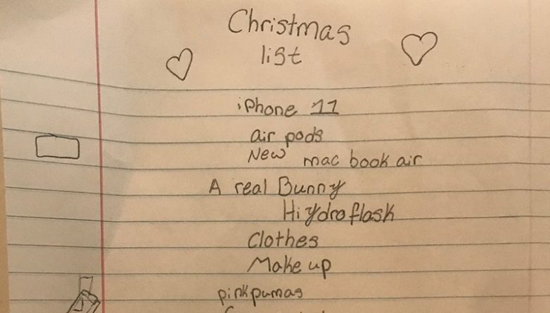 Локальные новости: Маленькая девочка составила «безумный» список подарков и попросила у Санты живого кролика, сумочку Chanel и $4 тыс. наличкой