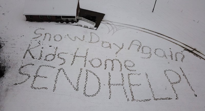 Локальные новости: «Зовите подмогу»: Отец оставил гигантский крик о помощи на снегу, когда дети не пошли в школу из-за непогоды