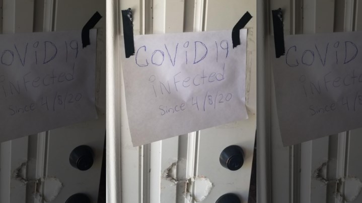 Локальные новости: Мужчина оставил на двери записку, что болен COVID-19, чтобы избежать ареста