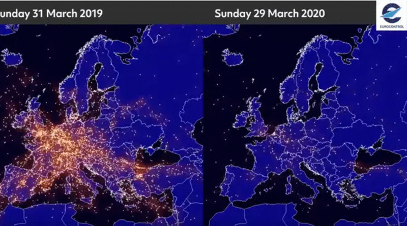 Путешествия: На кадрах со спутника – полеты самолетов над Европой в 2019 и пустота в марте 2020