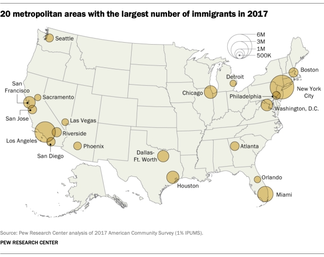 штаты с иммигрантами
