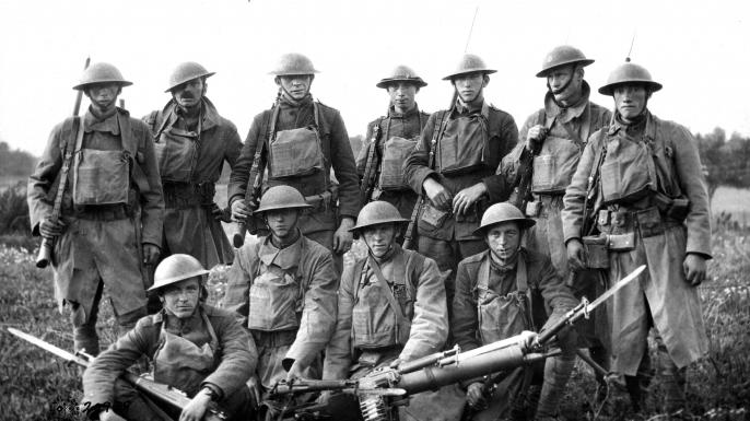 черно-белое фото солдат первой мировой