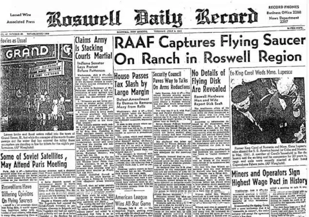инопланетяне в сша фото газеты об инциденте в розвелле 1947 год